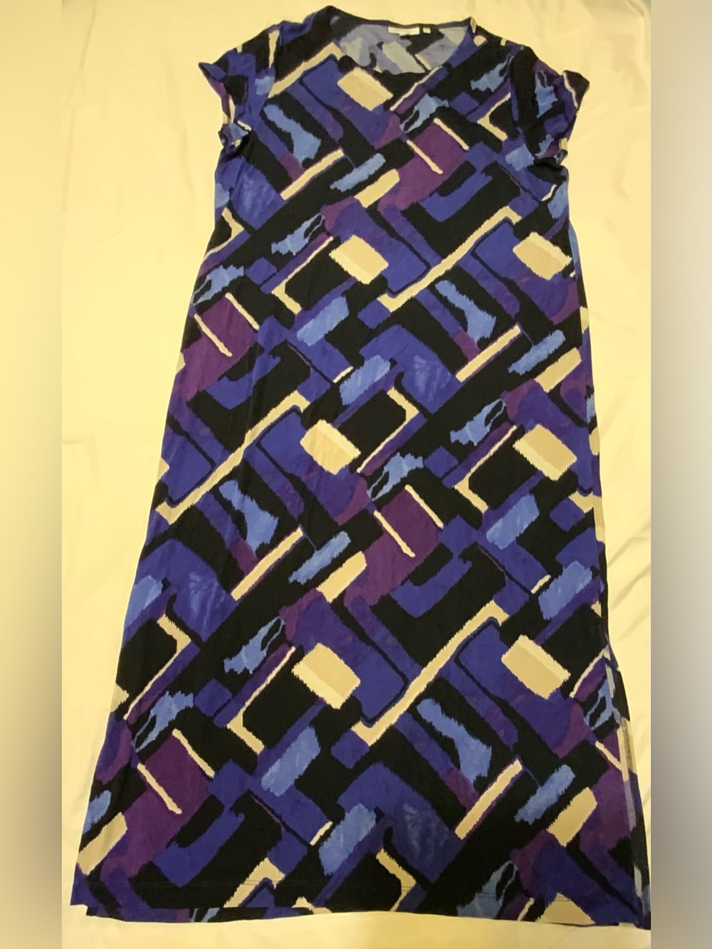 Chico’s Travelers Classic Cap-Sleeve Maxi Dress Multicolor Size 3 (16-18) XL